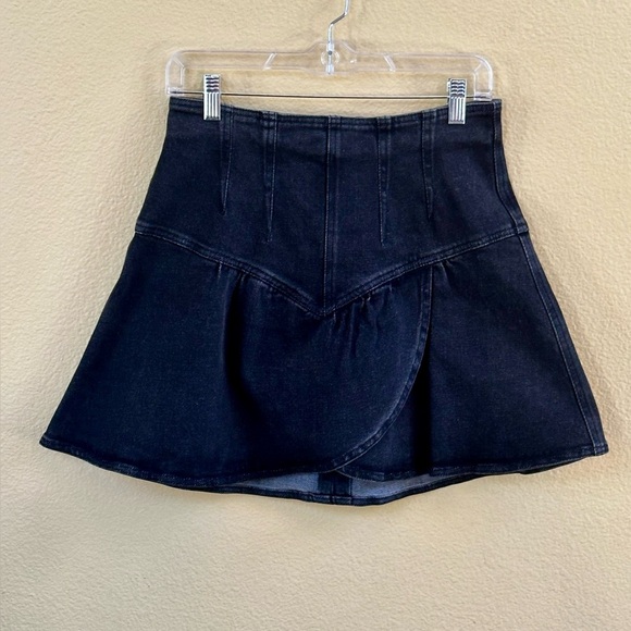 Isabel Marant “Dimenia” Wrap Effect Denim Mini Skirt Gray/Black Size 40 EUC - Picture 8 of 11